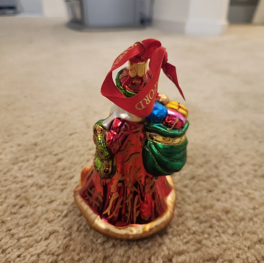 Vintage Waterford “Checking it Twice” Blown Glass Christmas Tree Ornament 6" - Picture 3 of 5